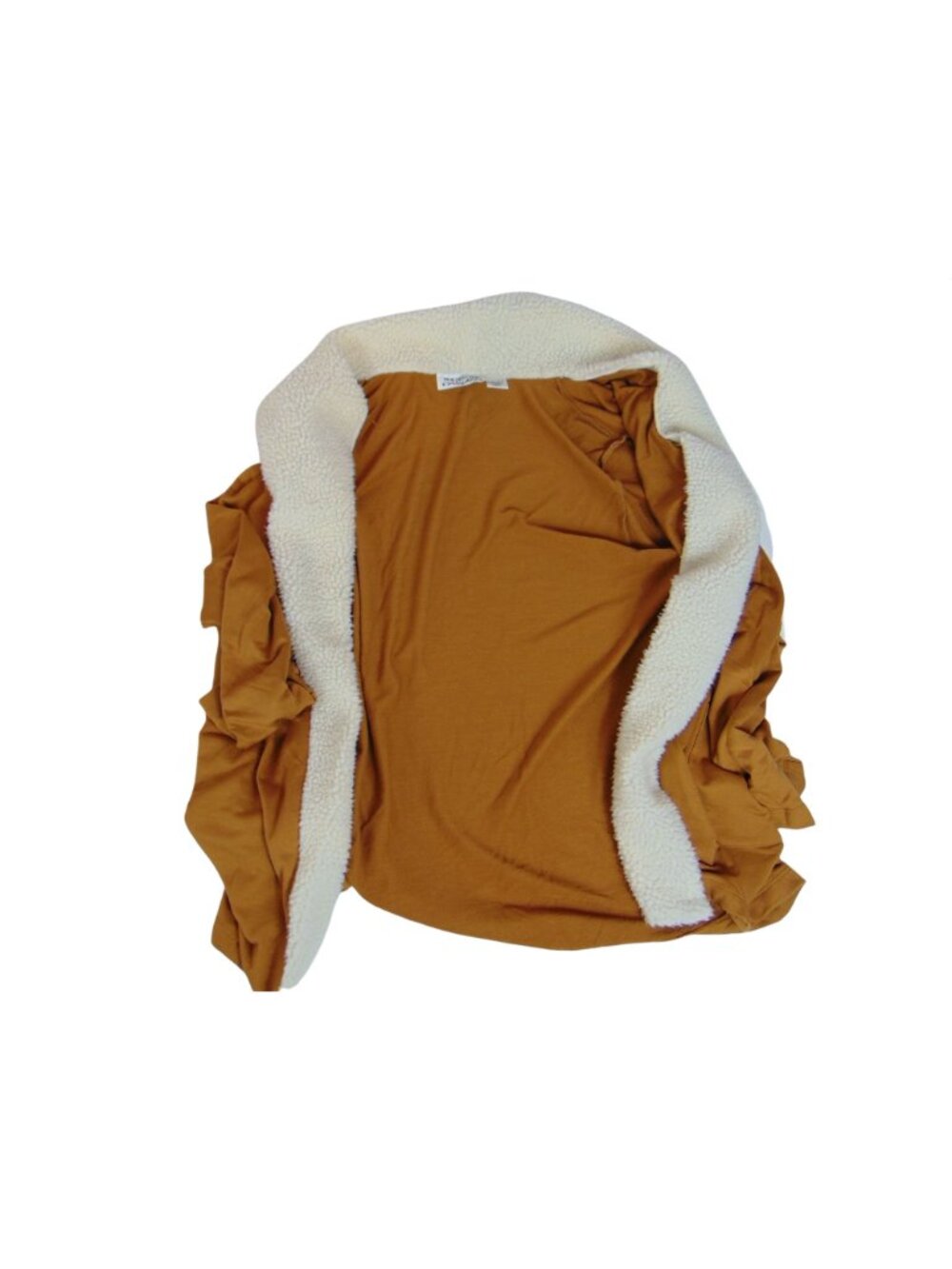 New Direction Women's Open Jacket*Cardigan* Large*Tan shell *Faux Fur Lining EUC - Picture 4 of 5